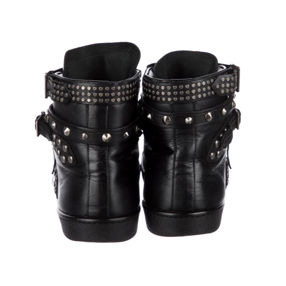 saint laurent leather studded accents sneakers - Picture 4 of 6